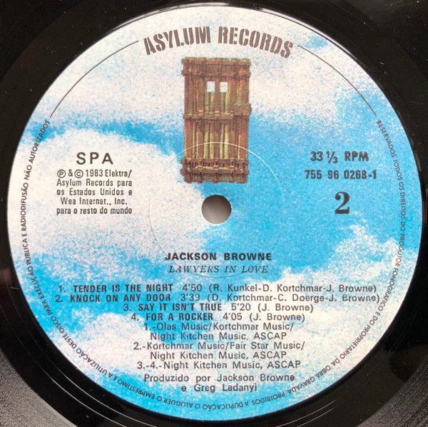 Jackson Browne - Lawyers In Love | Asylum Records (755 96-0268-1) - 4