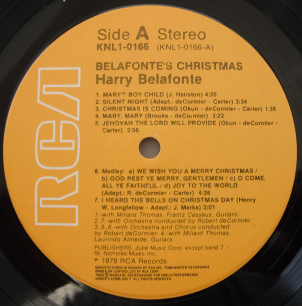 Harry Belafonte - Belafonte's Christmas | RCA Victor (KNL1-0166) - 3 Harry Belafonte - Belafonte's Christmas | RCA Victor (KNL1-0166) - 3
