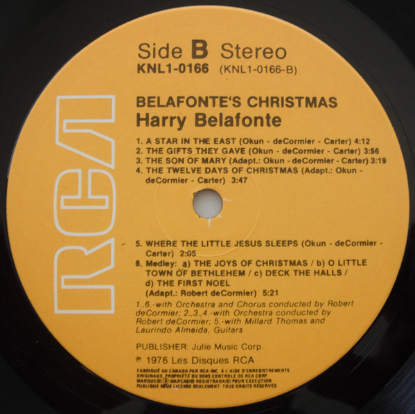 Harry Belafonte - Belafonte's Christmas | RCA Victor (KNL1-0166) - 4 Harry Belafonte - Belafonte's Christmas | RCA Victor (KNL1-0166) - 4