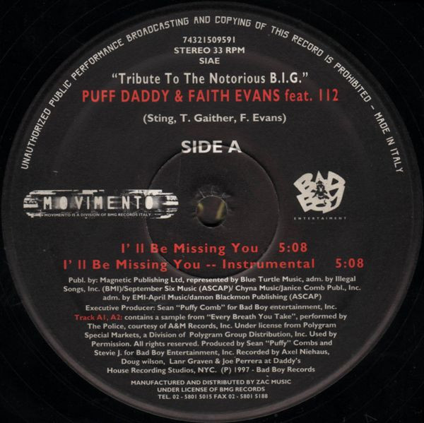 Puff Daddy & Faith Evans / The Lox - Tribute To The Notorious B.I.G. | Movimento (74321 50959 1) - 3 Puff Daddy & Faith Evans / The Lox - Tribute To The Notorious B.I.G. | Movimento (74321 50959 1) - 3