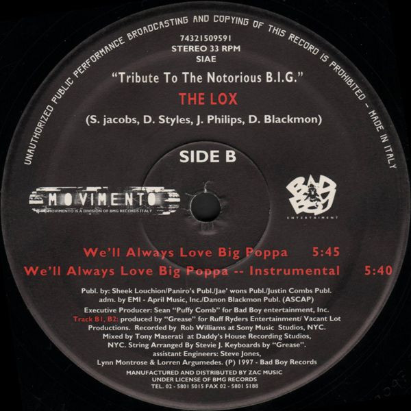 Puff Daddy & Faith Evans / The Lox - Tribute To The Notorious B.I.G. | Movimento (74321 50959 1) - 4 Puff Daddy & Faith Evans / The Lox - Tribute To The Notorious B.I.G. | Movimento (74321 50959 1) - 4