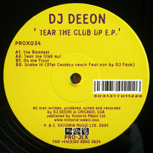 DJ Deeon - Tear The Club Up E.P. | Pro-Jex (PROX034) - main