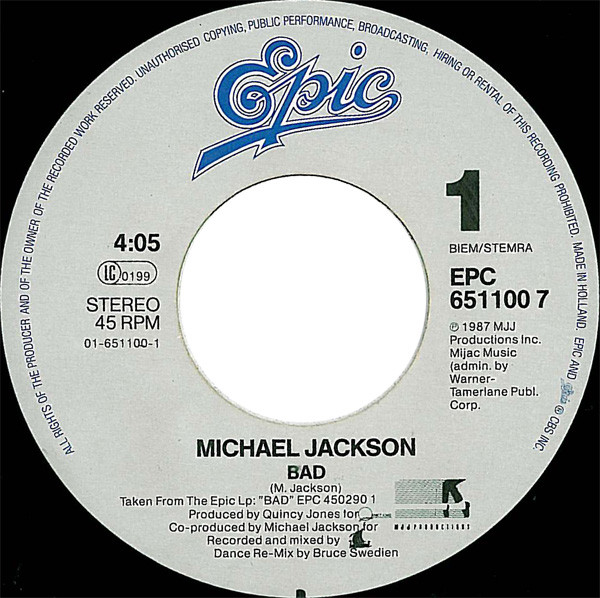 Michael Jackson - Bad | Epic (651100 7) - 3