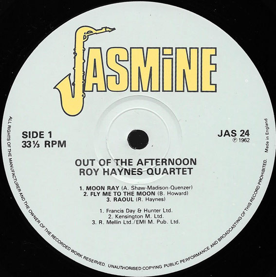 Roy Haynes Quartet - Out Of The Afternoon | Jasmine Records (JAS 24) - 3 Roy Haynes Quartet - Out Of The Afternoon | Jasmine Records (JAS 24) - 3