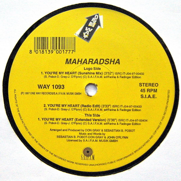Maharadsha - You're My Heart | One Way Records (WAY 1093) - 4