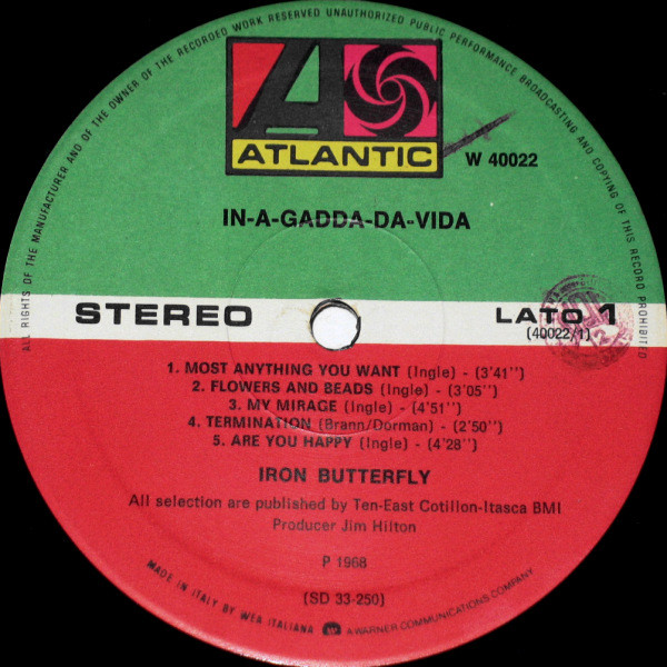 Iron Butterfly - In-A-Gadda-Da-Vida | Atlantic (W 40022) - 3 Iron Butterfly - In-A-Gadda-Da-Vida | Atlantic (W 40022) - 3