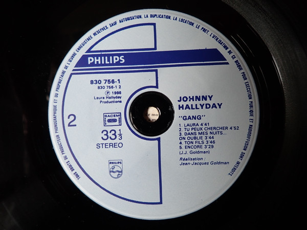 Johnny Hallyday - Gang | Philips (830756-1) - 4 Johnny Hallyday - Gang | Philips (830756-1) - 4