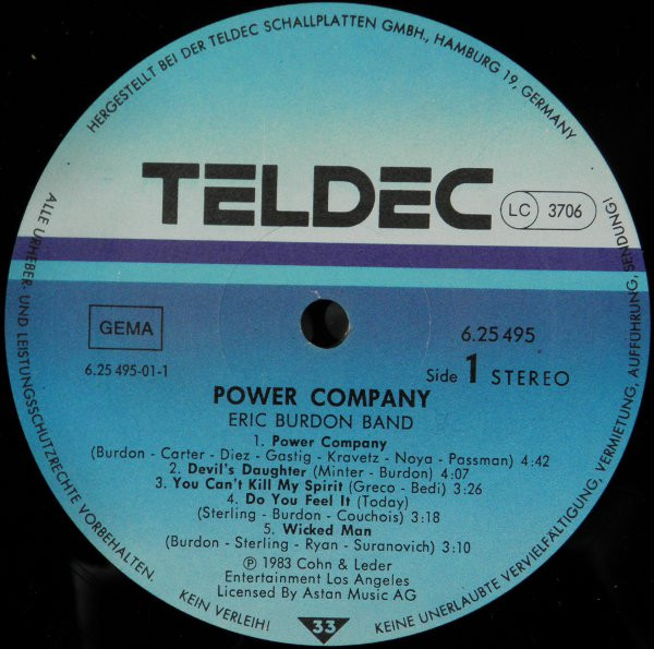 Eric Burdon Band - Power Company | TELDEC (6.25495 AP) - 2