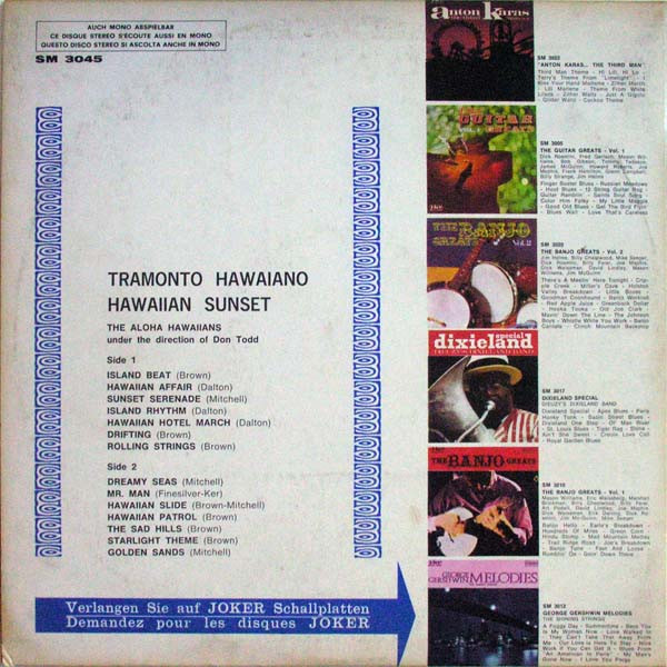 The Aloha Hawaiians - Hawaiian Sunset = Tramonto Hawaiano | Joker (SM 3045) - 2