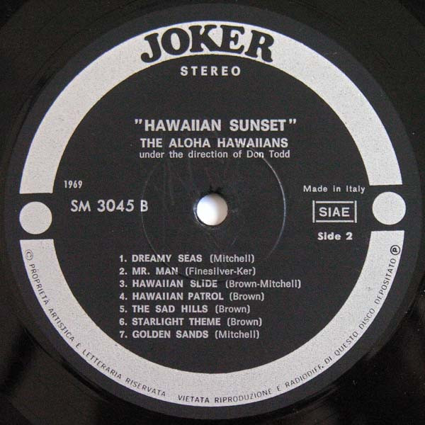 The Aloha Hawaiians - Hawaiian Sunset = Tramonto Hawaiano | Joker (SM 3045) - 4