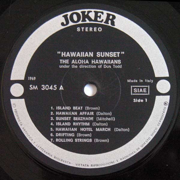 The Aloha Hawaiians - Hawaiian Sunset = Tramonto Hawaiano | Joker (SM 3045) - 3
