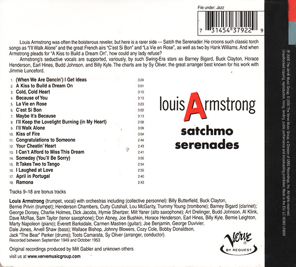Louis Armstrong With Orchestra Directed By Sy Oliver - Satchmo Serenades | Verve Records (543 792-2) - 2