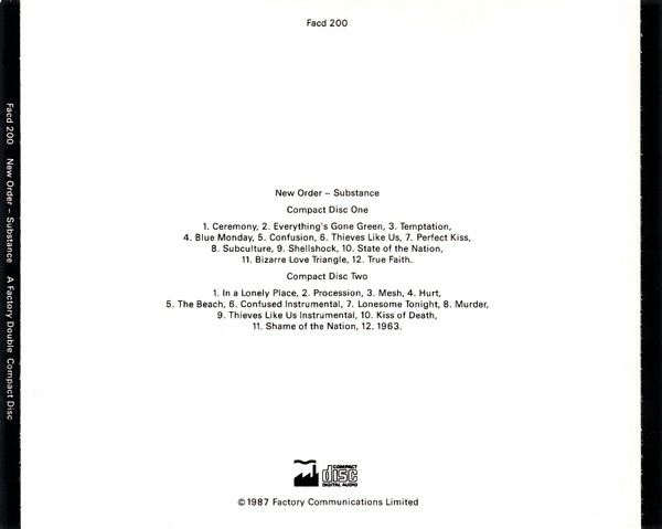 New Order - Substance | Factory (Facd 200) - 4 New Order - Substance | Factory (Facd 200) - 4
