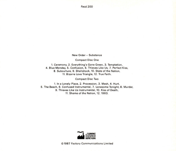 New Order - Substance | Factory (Facd 200) - 3 New Order - Substance | Factory (Facd 200) - 3