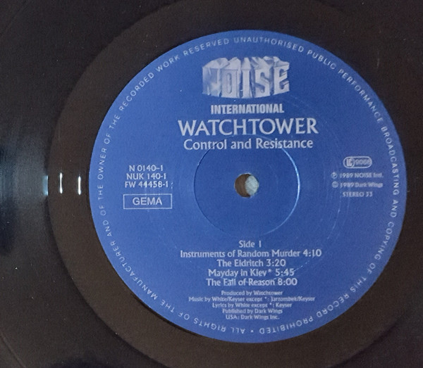 Watchtower - Control And Resistance | Noise International (N 0140-1) - 2