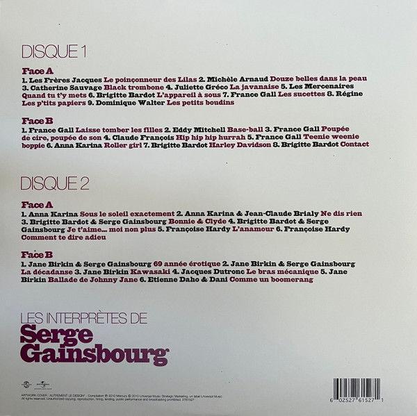 Various - Les Interprètes De Serge Gainsbourg | Universal Music Strategic Marketing (2761527) - 4 Various - Les Interprètes De Serge Gainsbourg | Universal Music Strategic Marketing (2761527) - 4