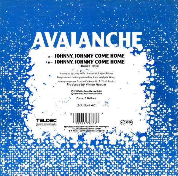 Avalanche - Johnny, Johnny Come Home | TELDEC (247 486-7) - 2