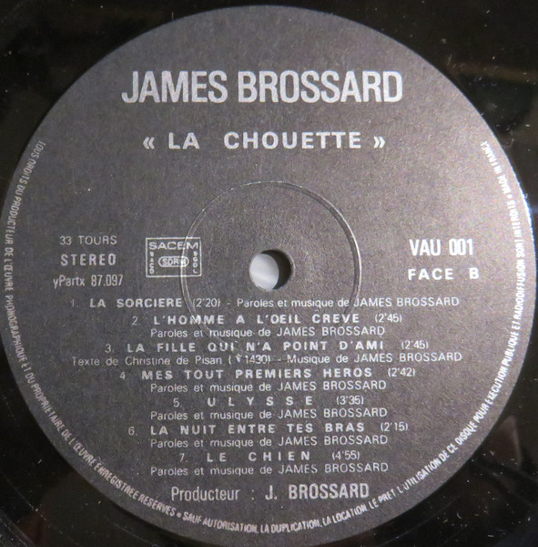 James Brossard - La Chouette | Not On Label (VAU 001) - 4 James Brossard - La Chouette | Not On Label (VAU 001) - 4