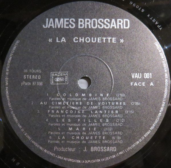 James Brossard - La Chouette | Not On Label (VAU 001) - 3 James Brossard - La Chouette | Not On Label (VAU 001) - 3