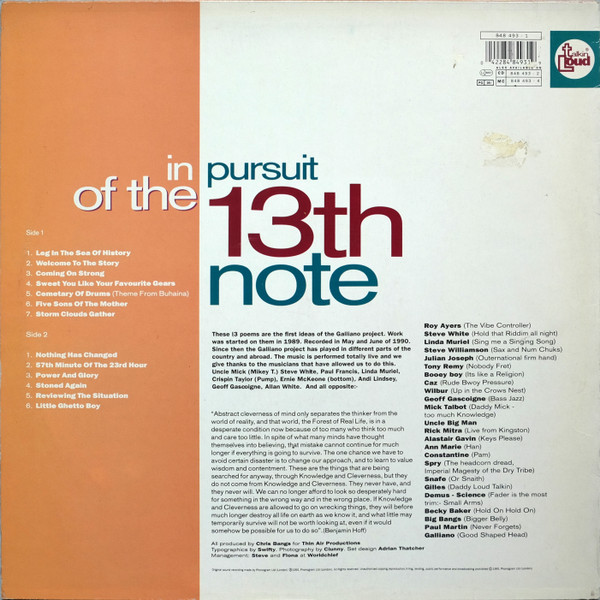 Galliano - In Pursuit Of The 13th Note | Talkin' Loud (848 493 - 1) - 2