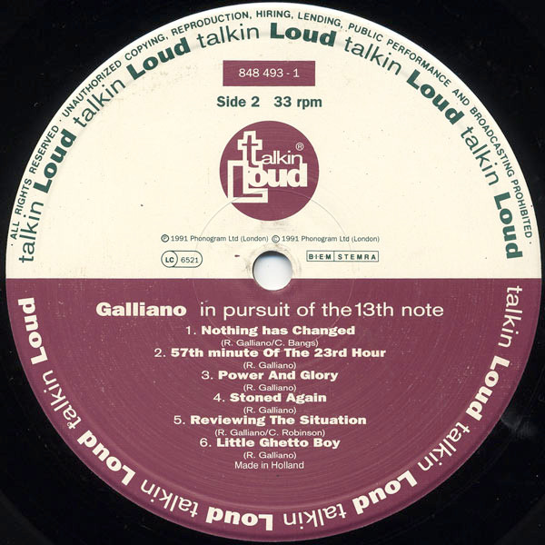 Galliano - In Pursuit Of The 13th Note | Talkin' Loud (848 493 - 1) - 4