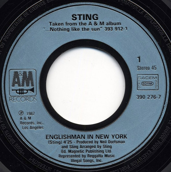 Sting - Englishman In New York | A&M Records (390 276-7) - 3 Sting - Englishman In New York | A&M Records (390 276-7) - 3
