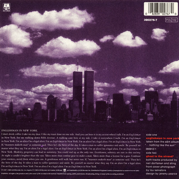 Sting - Englishman In New York | A&M Records (390 276-7) - 2 Sting - Englishman In New York | A&M Records (390 276-7) - 2