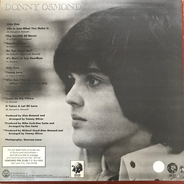 Donny Osmond - Alone Together | MGM Records (SE 4886) - 3