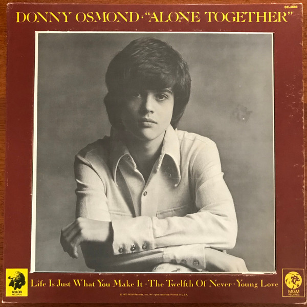 Donny Osmond - Alone Together | MGM Records (SE 4886) - main