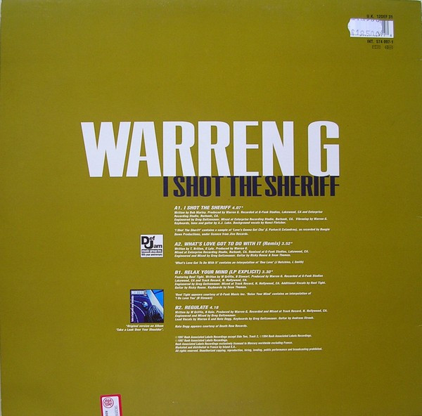 Warren G - I Shot The Sheriff | Def Jam Music Group Inc. (12 DEF 31) - 2 Warren G - I Shot The Sheriff | Def Jam Music Group Inc. (12 DEF 31) - 2