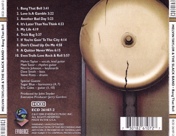Melvin Taylor & The Slack Band - Bang That Bell | Evidence (ECD 26107-2) - 2