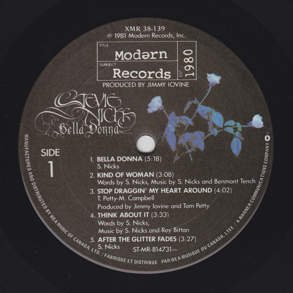 Stevie Nicks - Bella Donna | Modern Records (XMR 38-139) - 3