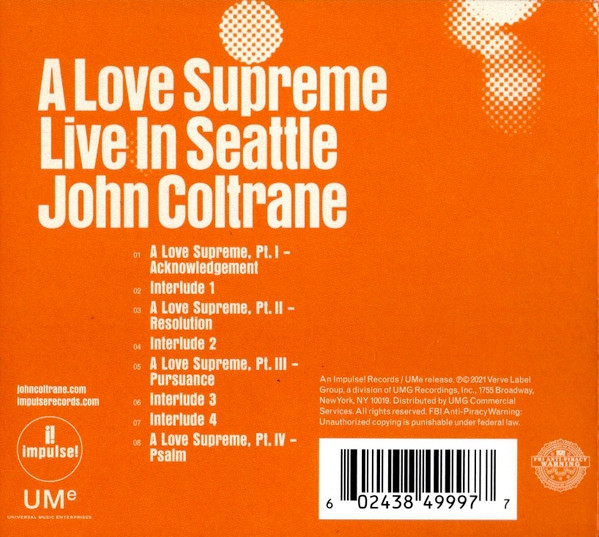 John Coltrane - A Love Supreme: Live In Seattle | Impulse! (B0034290-02) - 2