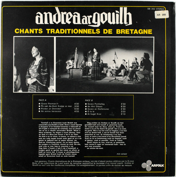Andrea Ar Gouilh - Gwerziou Ha Soniou Ar Bobl | Arfolk (SB 362) - 2 Andrea Ar Gouilh - Gwerziou Ha Soniou Ar Bobl | Arfolk (SB 362) - 2