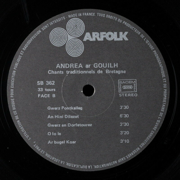 Andrea Ar Gouilh - Gwerziou Ha Soniou Ar Bobl | Arfolk (SB 362) - 4 Andrea Ar Gouilh - Gwerziou Ha Soniou Ar Bobl | Arfolk (SB 362) - 4