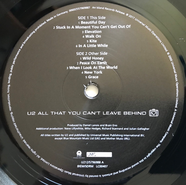 U2 - All That You Can't Leave Behind | Island Records (U212) - 3