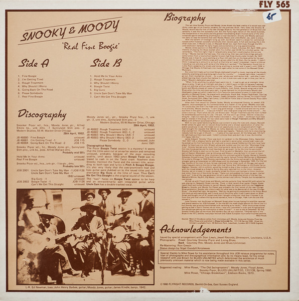 Snooky & Moody - Real Fine Boogie | Flyright Records (FLY 565) - 2 Snooky & Moody - Real Fine Boogie | Flyright Records (FLY 565) - 2