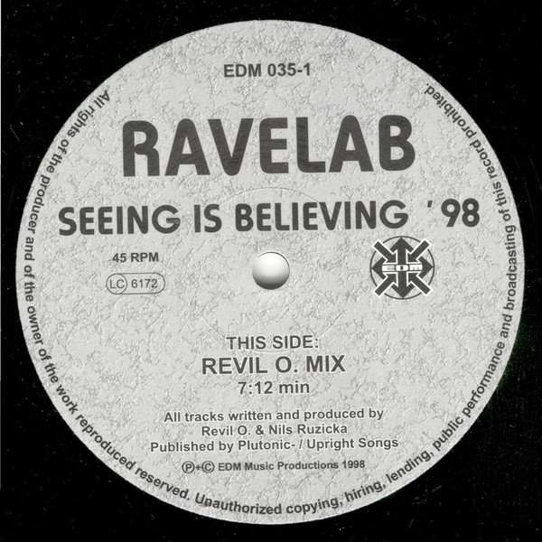 Ravelab - Seeing Is Believing '98 | EDM (EDM 035-1) - main