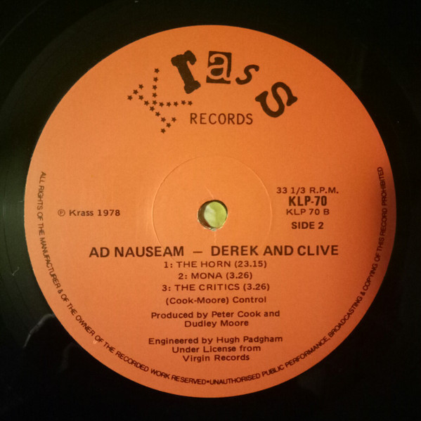 Derek & Clive - Ad Nauseam | Krass Records (KLP-70) - 4 Derek & Clive - Ad Nauseam | Krass Records (KLP-70) - 4