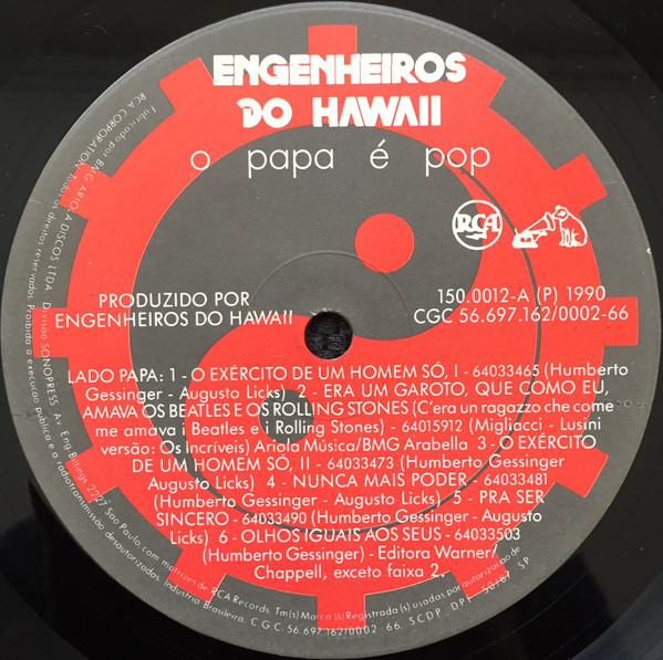 Engenheiros Do Hawaii - O Papa É Pop | RCA (150.0012) - 3