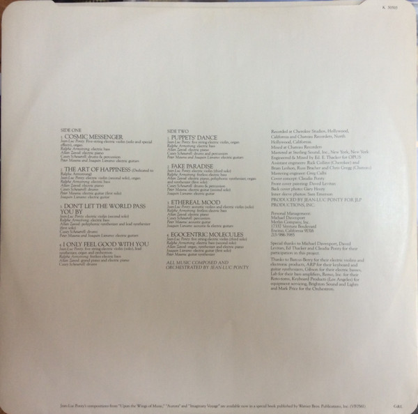 Jean-Luc Ponty - Cosmic Messenger | Atlantic (LP-S-39-43) - 4