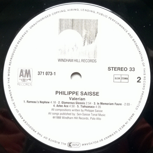 Philippe Saisse - Valerian | Windham Hill Records (371073-1) - 4 Philippe Saisse - Valerian | Windham Hill Records (371073-1) - 4
