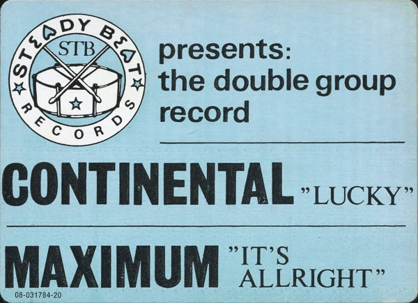 Continental / Maximum - Lucky / It's All Right | Steady Beat Records (STB 9301-5) - 4