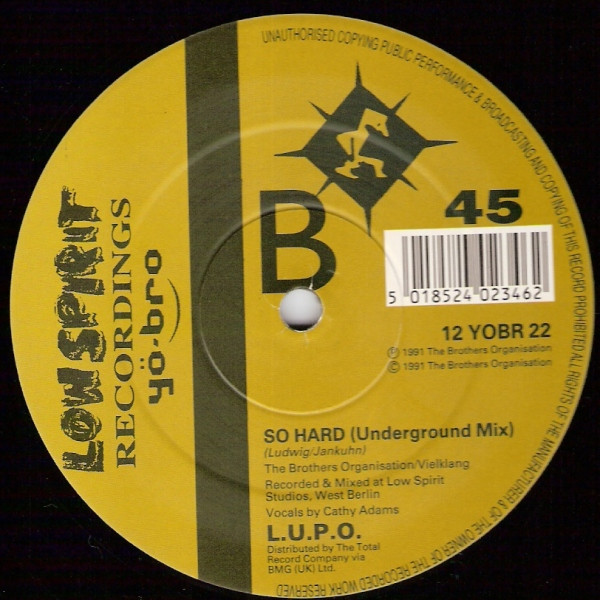 L.U.P.O. - So Hard | Yo*Bro Recordings (12 YOBR 22) - 2 L.U.P.O. - So Hard | Yo*Bro Recordings (12 YOBR 22) - 2