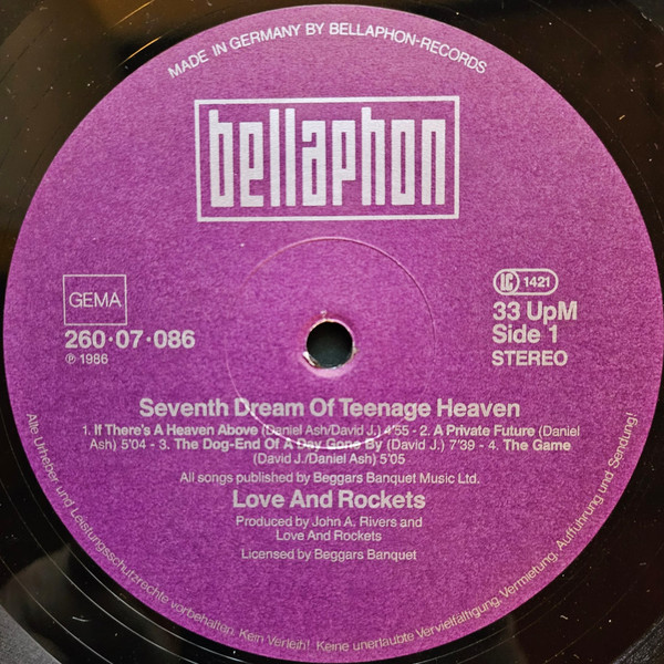 Love And Rockets - Seventh Dream Of Teenage Heaven | Bellaphon (260-07-086) - 4