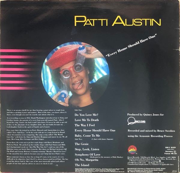 Patti Austin - Every Home Should Have One | Qwest Records (QW 56931) - 2