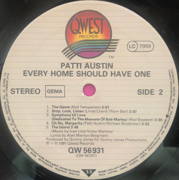 Patti Austin - Every Home Should Have One | Qwest Records (QW 56931) - 4
