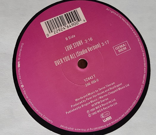 Tanita Tikaram - We Almost Got It Together | WEA (YZ 443T) - 4 Tanita Tikaram - We Almost Got It Together | WEA (YZ 443T) - 4