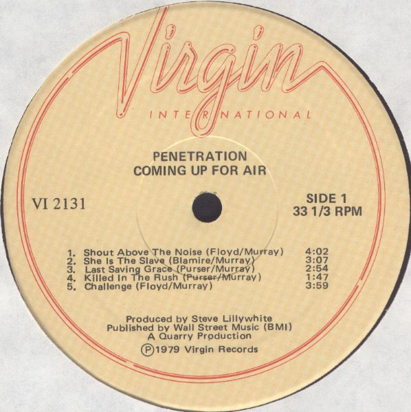 Penetration - Coming Up For Air | Virgin International (VI 2131) - 3