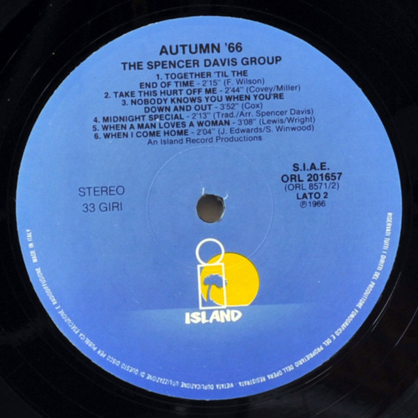 The Spencer Davis Group - Autumn '66 | Island Records (ORL 201657) - 4 The Spencer Davis Group - Autumn '66 | Island Records (ORL 201657) - 4